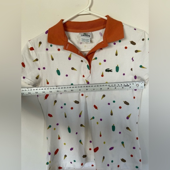 Lacoste White Ice Cream Polo Size Girls 16 - Picture 6 of 7